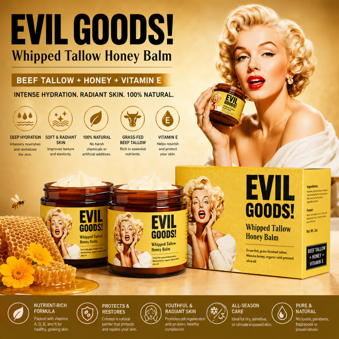 EVIL GOODS CEBO DE RES – Hidratación natural para rostro y piel con acabado suave y nutritivo
