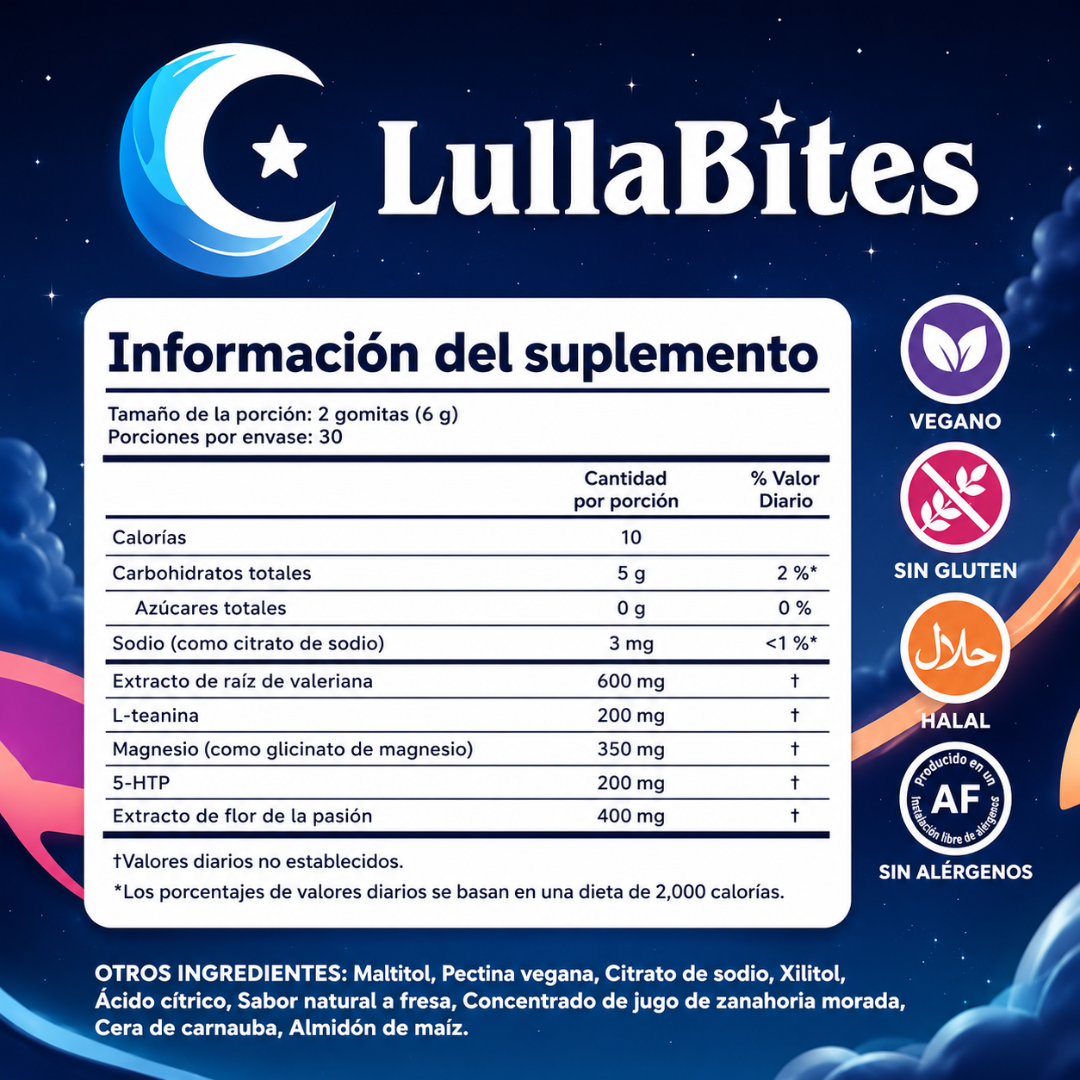LULLA BITTES GOMITAS PARA EL SUEÑO – Descanso profundo, conciliación más rápida y noches sin interrupciones