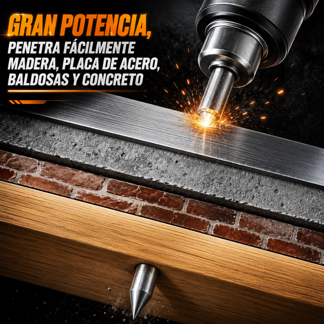 PISTOLA DE CLAVOS MANUAL CON REDUCCIÓN DE RUIDO - Fijación rápida sin complicaciones