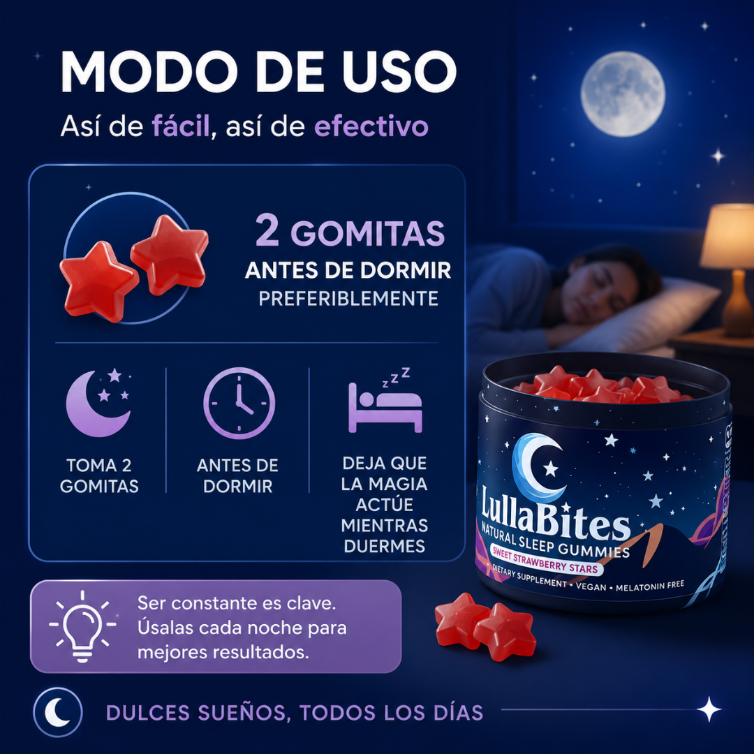 LULLA BITTES GOMITAS PARA EL SUEÑO – Descanso profundo, conciliación más rápida y noches sin interrupciones