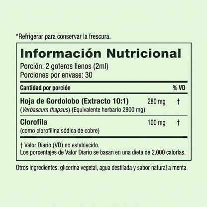Gordolobo + Clorofila: Descongestiona tus pulmones