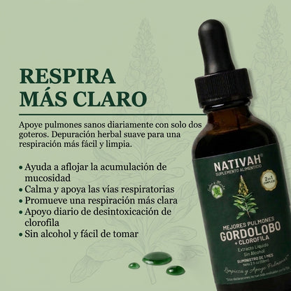 Gordolobo + Clorofila: Descongestiona tus pulmones